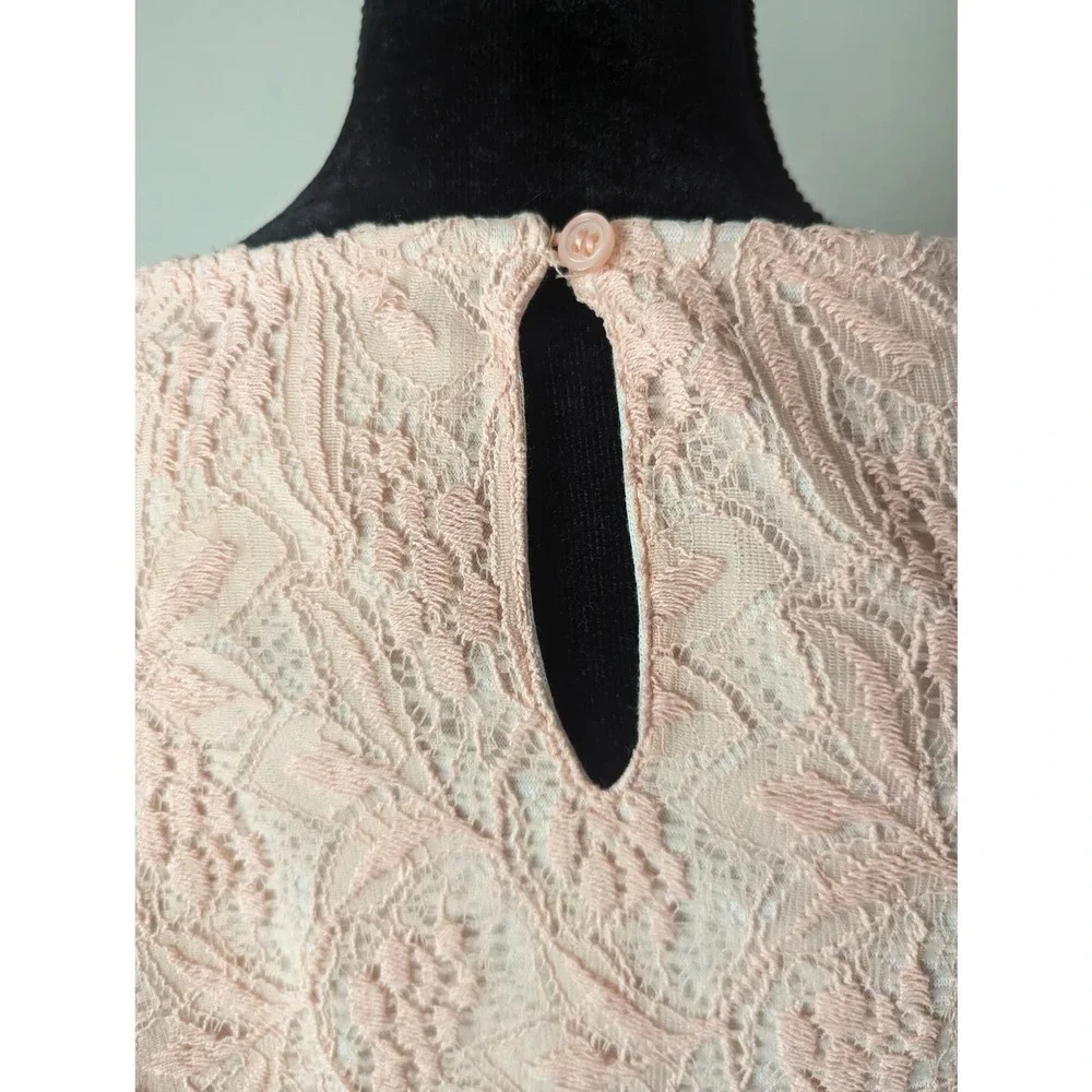 Maeve Anthropologie Lefkara blush pink lace dress - Picture 4 of 11